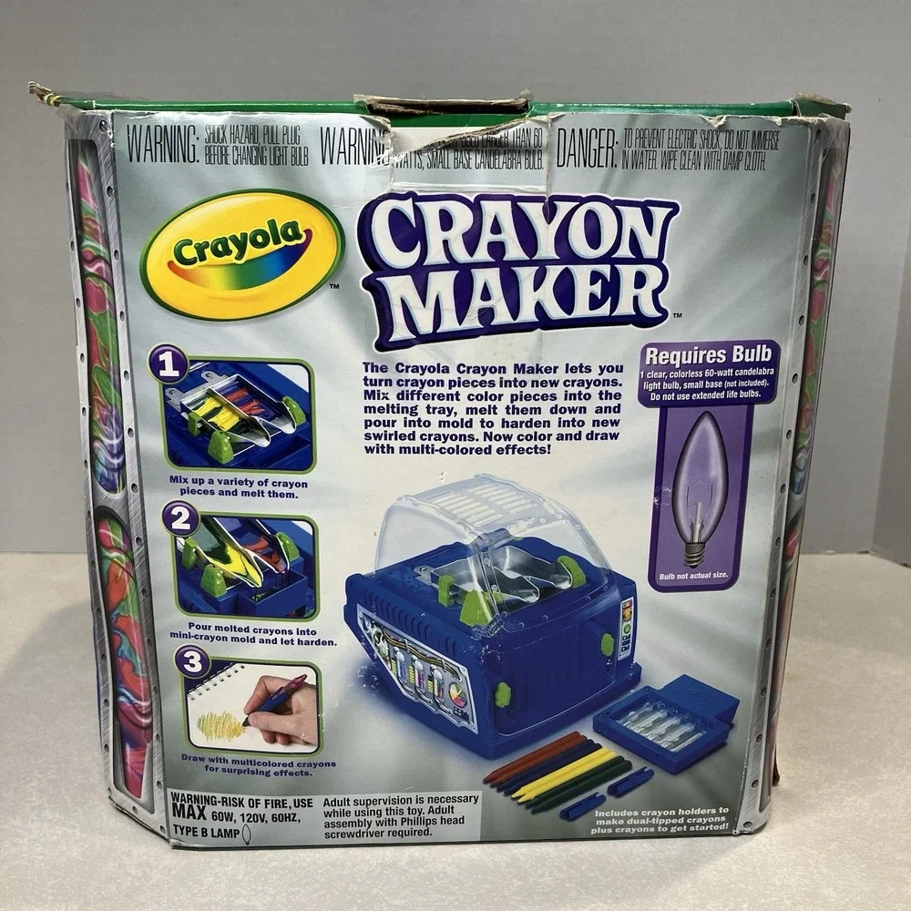 Crayola Crayon Maker Blue Electric Melt & Mold Machine Craft Toy w/bulb 2009